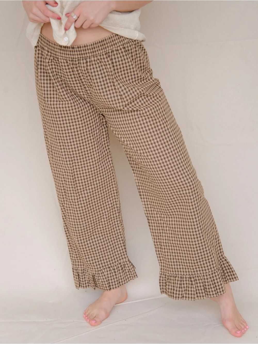 Sonderhaus boxer pant in brown gingham